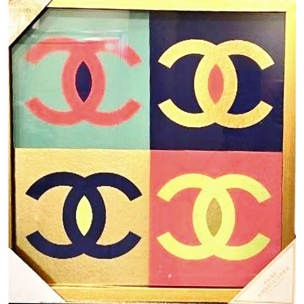 Artistic Expressions Chanel Logo Color Block Framed Wall Decor